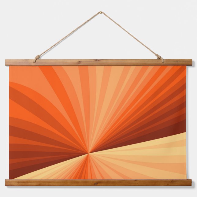 Tapiz Con Marco De Madera Fractal gráfico de vainilla roja, Naranja abstract (Anverso )