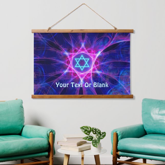 Tapiz Con Marco De Madera Fractal Magen Bet (Sala de estar)