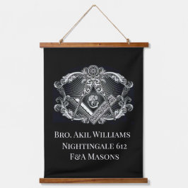 Tapiz Con Marco De Madera Freemason