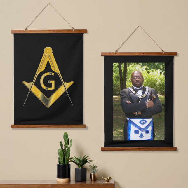 Tapiz Con Marco De Madera Freemason (Asimétrico)