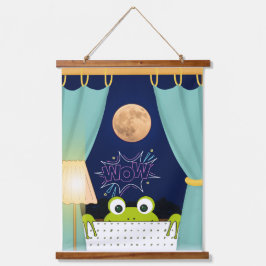 Tapiz Con Marco De Madera Frog Funny Sorprendidos Ojos