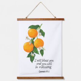 Tapiz Con Marco De Madera Fruta Naranja Génesis 12:2