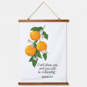 Tapiz Con Marco De Madera Fruta Naranja Génesis 12:2