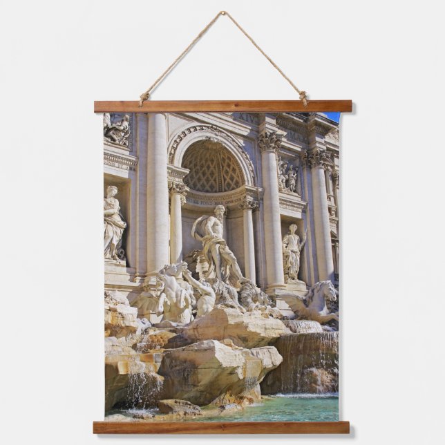 Tapiz Con Marco De Madera Fuente de Trevi (Anverso)