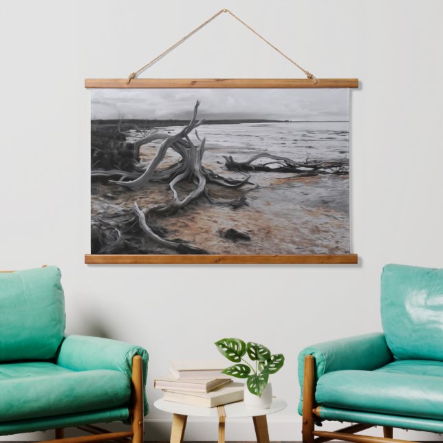 Tapiz Con Marco De Madera Fuerzas Naturales del Lago Tyrrell (Sala de estar)