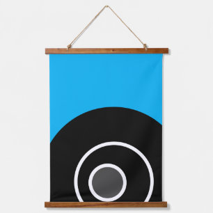 Tapiz Con Marco De Madera Fun moderno cielo brillante azul océano negro osti