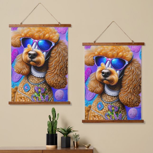 Tapiz Con Marco De Madera Funky Poodle (Asimétrico)