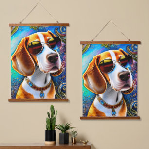 Tapiz Con Marco De Madera Funky Retro Beagle