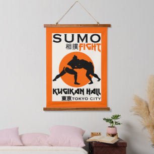 Tapiz Con Marco De Madera Funny Sumo Wrestler