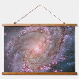 Tapiz Con Marco De Madera Galaxia Espiral Barrada Messier 83.