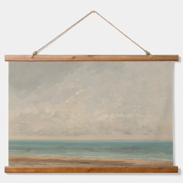 Tapiz Con Marco De Madera Galería Nacional Gustave Courbet del Mar Tranquilo (Anverso )