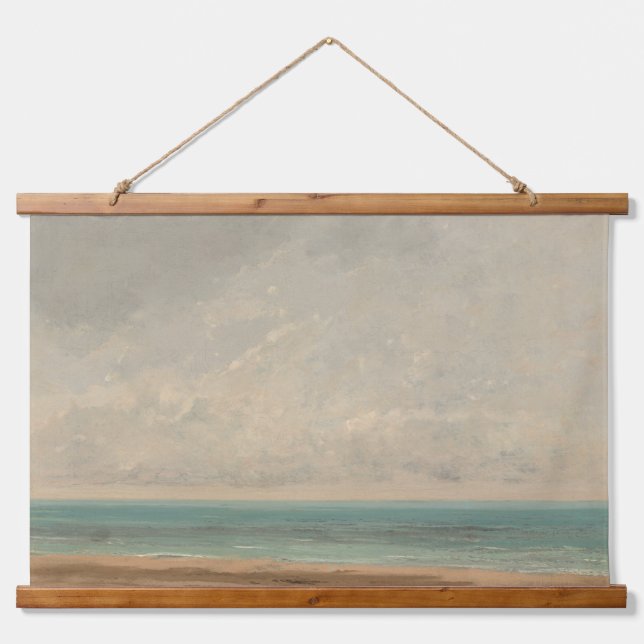 Tapiz Con Marco De Madera Galería Nacional Gustave Courbet del Mar Tranquilo (Anverso )