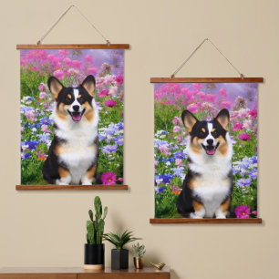 Tapiz Con Marco De Madera Garden Dweller Corgi