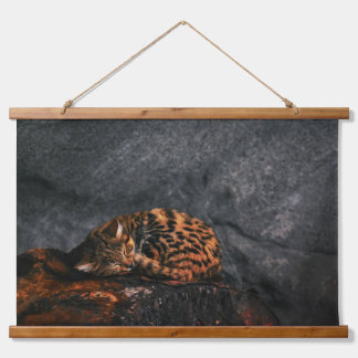 Tapiz Con Marco De Madera Gato leopardo