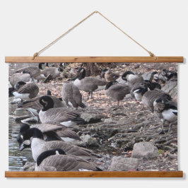 Tapiz Con Marco De Madera Geese in the Park Wood Topped Wall Tapestry