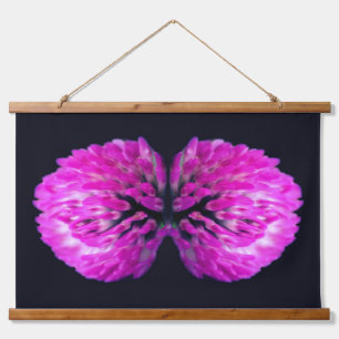 Tapiz Con Marco De Madera Gemelos de flores silvestres de la Cruz Roja