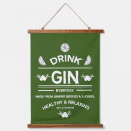 Tapiz Con Marco De Madera Gin Drinkers | Love Gin | Decoración del hogar | B