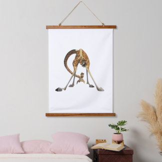 Tapiz Con Marco De Madera Girafa Divertida Gráfica – Diseño de Animal Lindo