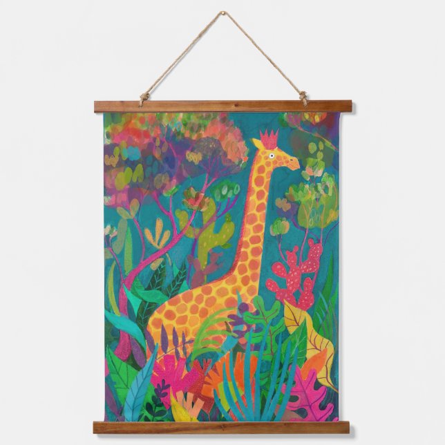 Tapiz Con Marco De Madera Giraffe Tapestry (Anverso)