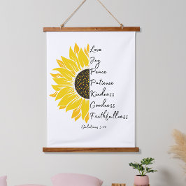 Tapiz Con Marco De Madera Girasol y fe