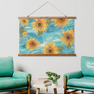 Tapiz Con Marco De Madera Girasoles