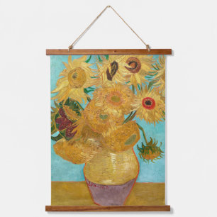 Tapiz Con Marco De Madera Girasoles, pintura de naturaleza muerta postimpres