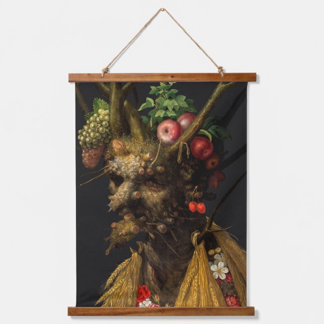Tapiz Con Marco De Madera Giuseppe Arcimboldo - Cuatro estaciones en una sol (Anverso)