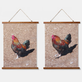 Tapiz Con Marco De Madera Golden Cockerel Rooster 