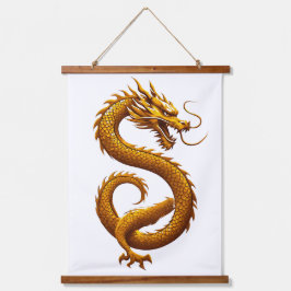Tapiz Con Marco De Madera Golden Dragon
