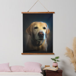Tapiz Con Marco De Madera Golden Labrador