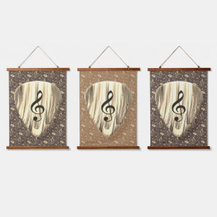 Tapiz Con Marco De Madera Golden Plectron - Diseño elegante para los amantes