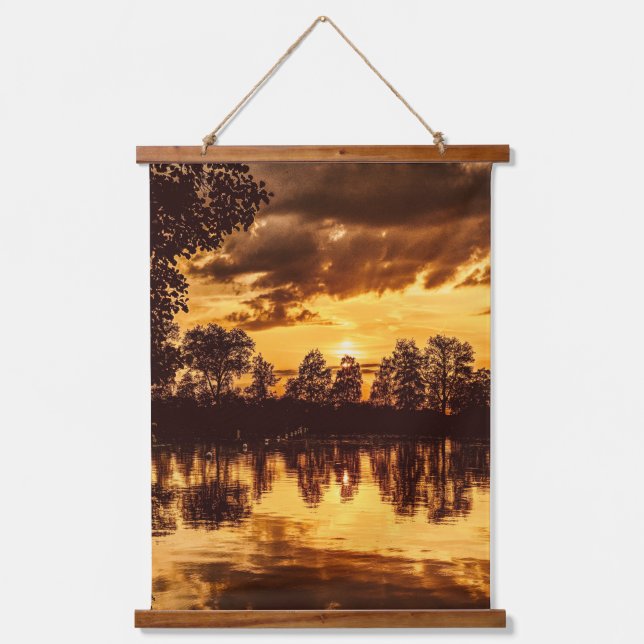 Tapiz Con Marco De Madera Golden Twilight Sunset (Anverso)
