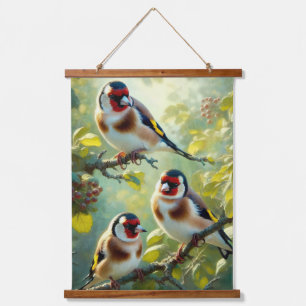 Tapiz Con Marco De Madera Goldfinches
