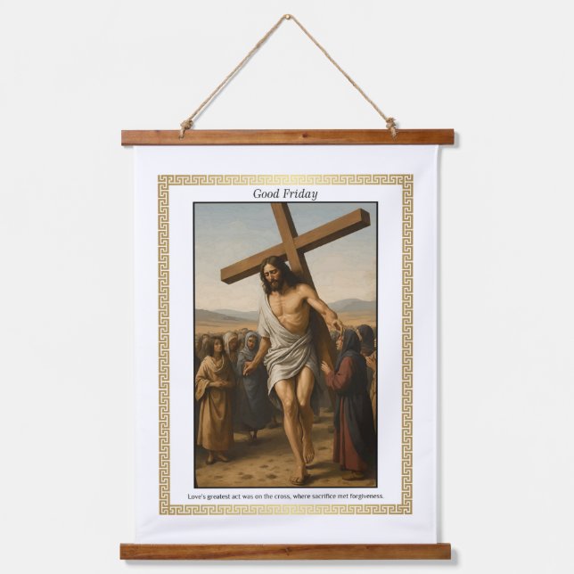 Tapiz Con Marco De Madera Good Friday Scriptural Tapestries (Anverso)