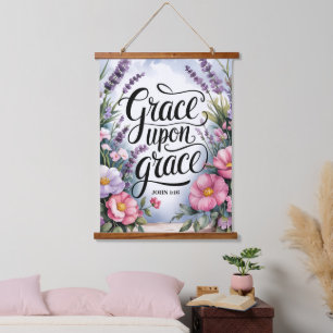 Tapiz Con Marco De Madera Grace Upon Grace Christian Women Wall