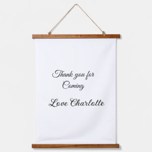 Tapiz Con Marco De Madera gracias por venir mensaje de texto nombre