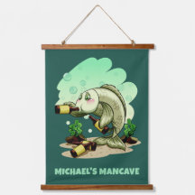 Gracioso Bebida personalizado de pescado texto y c