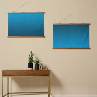 Tapiz Con Marco De Madera Gradient Blue - deep to light | Mood Background |