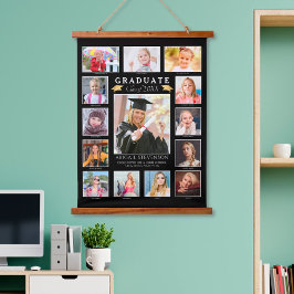 Tapiz Con Marco De Madera Graduación K-12 Graduado de Collage de fotos Keeps