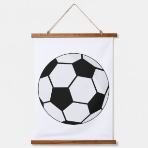 Tapiz Con Marco De Madera Gráfico clásico de balón de fútbol para fanáticos 