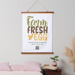 Tapiz Con Marco De Madera Granja fresca EGG, negocio de personalizados