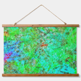 Tapiz Con Marco De Madera Green abstract Wood Topped Wall Tapestry,Smooth