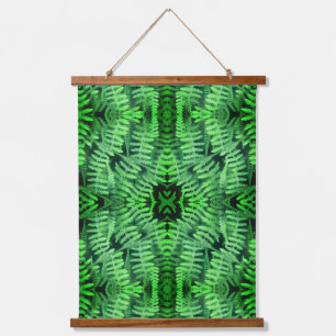 Tapiz Con Marco De Madera Green Leafy Ferns Nature Resumen