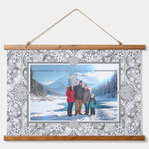 Tapiz Con Marco De Madera Gris de encaje cerámico