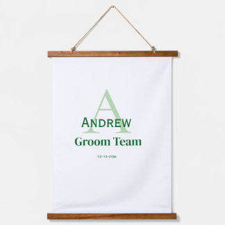 Tapiz Con Marco De Madera groomsmen de equipo simple y personalizado en mono