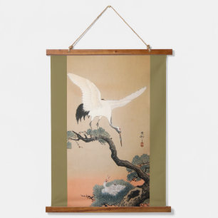 Tapiz Con Marco De Madera Grulla en pino, Koson, Ukiyo-e