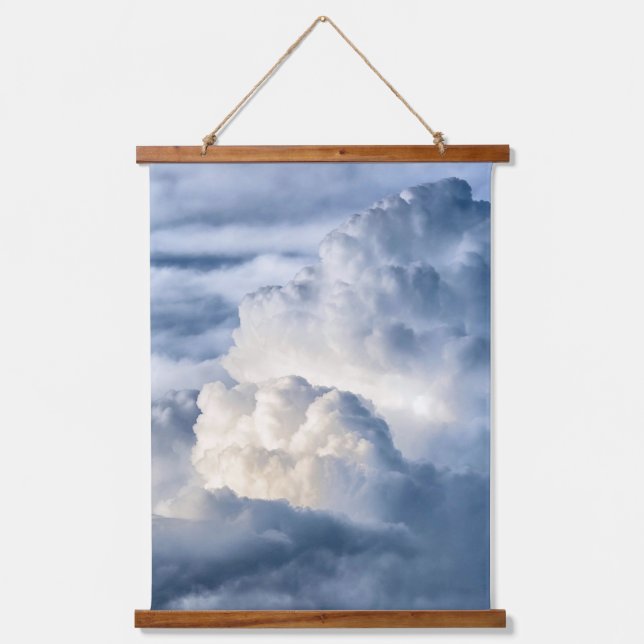 Tapiz Con Marco De Madera Grupo de nubes cúmulus (Anverso)