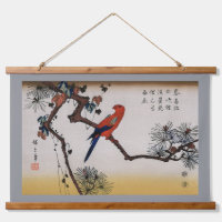 Guacamayo en rama de pino, Hiroshige