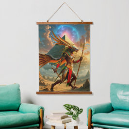 Tapiz Con Marco De Madera Guardián de la Puerta Celestial – Anubis
