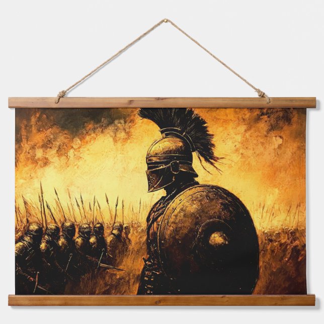 Tapiz Con Marco De Madera Guerrero (Anverso )